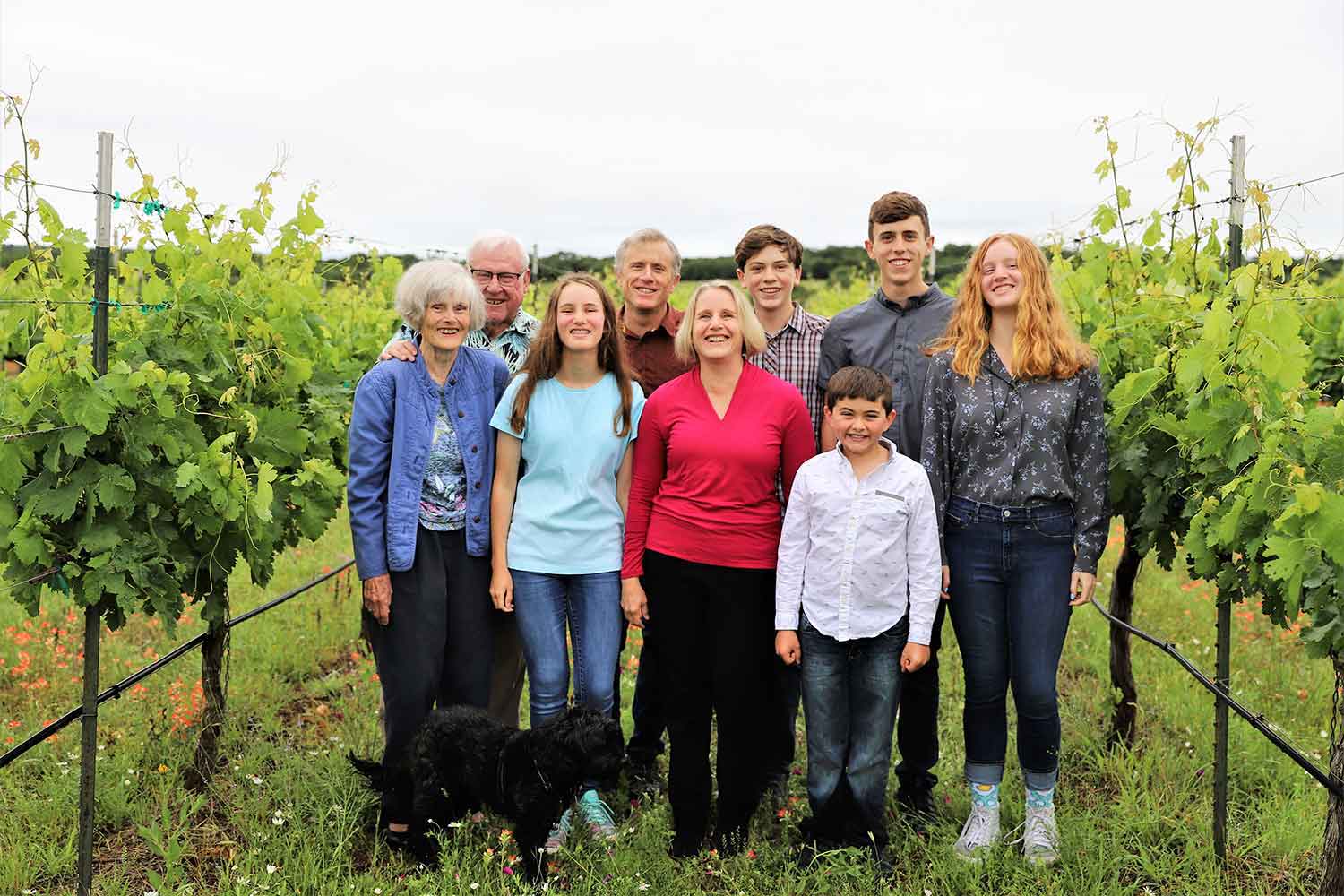 Kuhlken family in estate vineyard