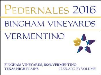 2016 Bingham Vineyards Vermentino